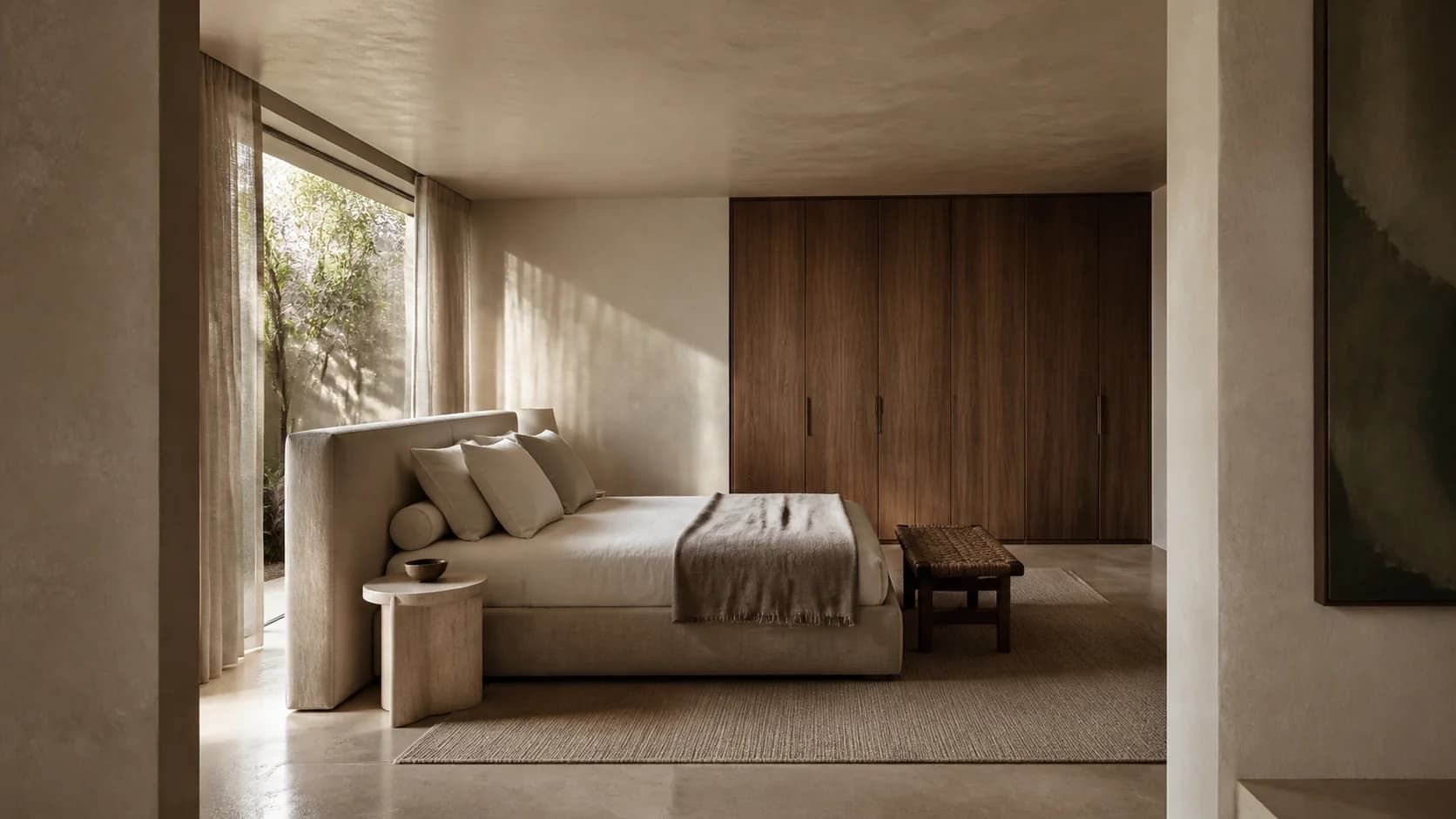 Quarto Noma em tons naturais